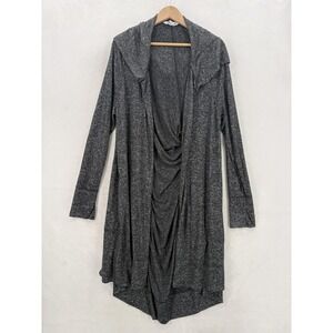 Athleta Harmony Wrap II Cardigan Sweater Womens XL Tall Gray Open Drape Front